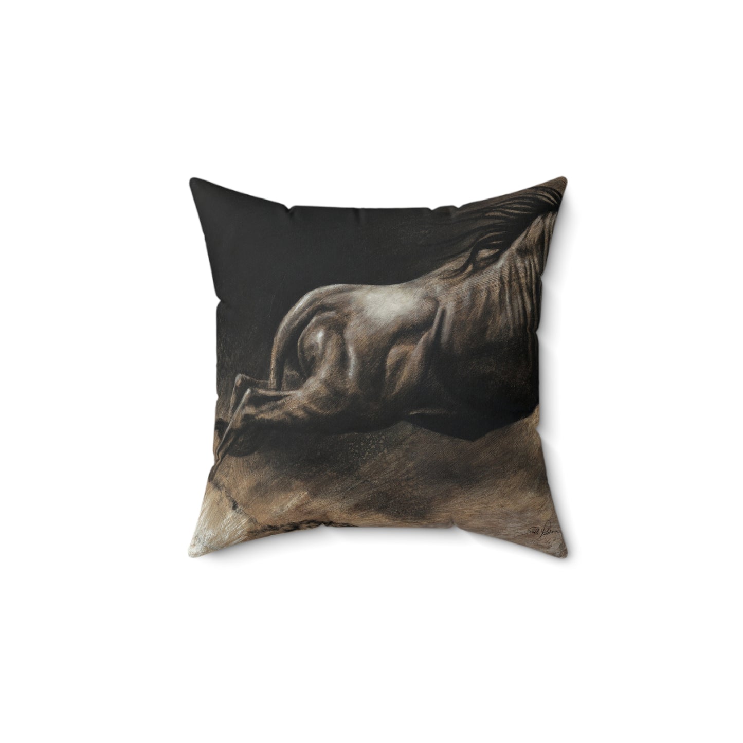 "Wildebeest" Square Pillow.