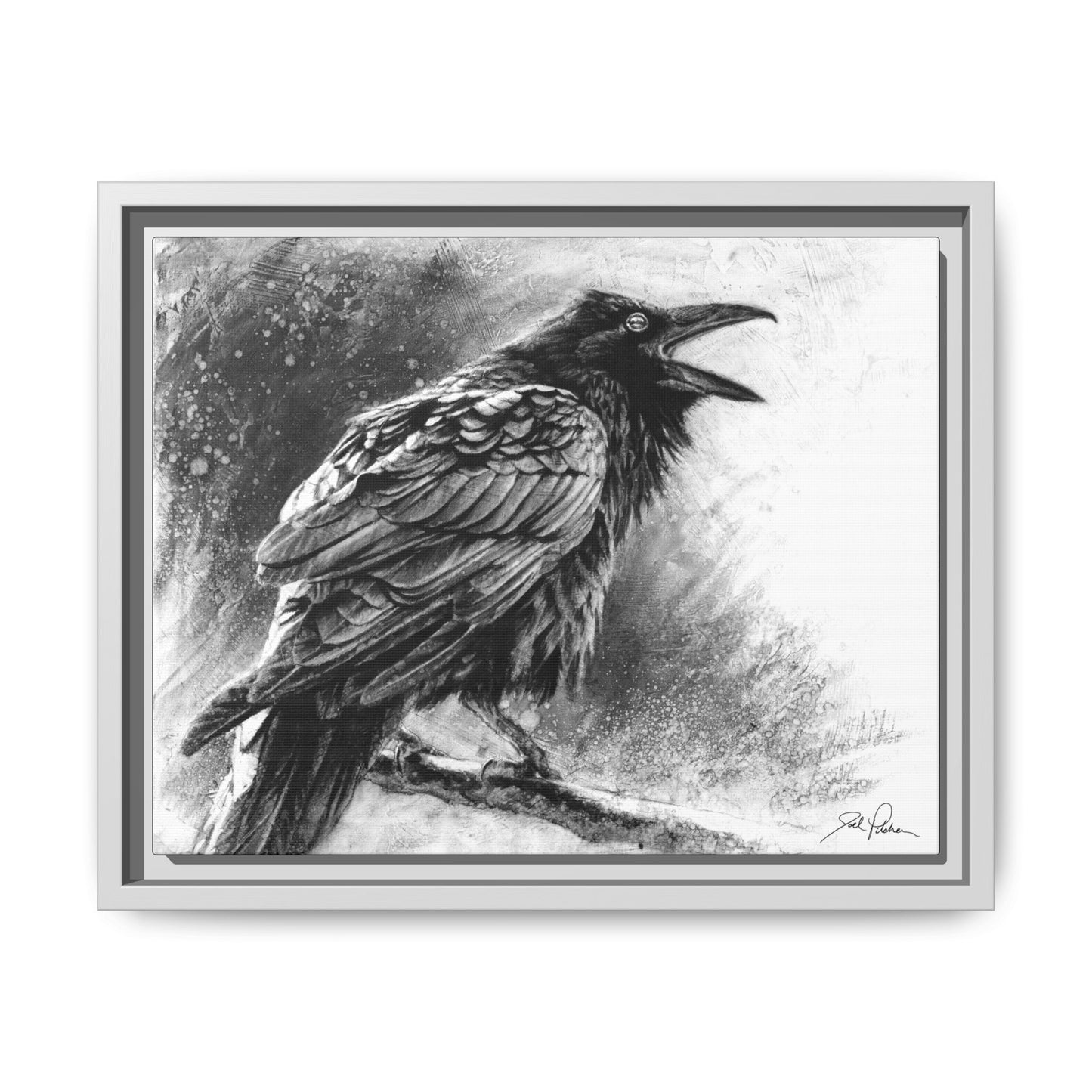 "Raven" Framed Canvas