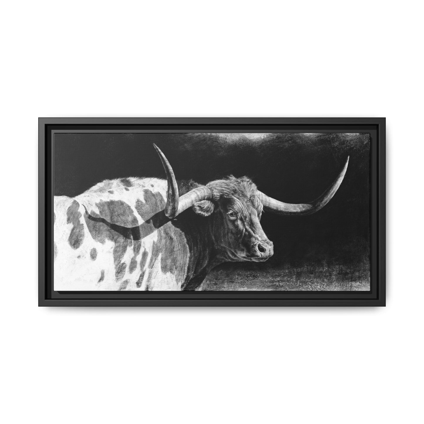 "Longhorn II" Framed Canvas