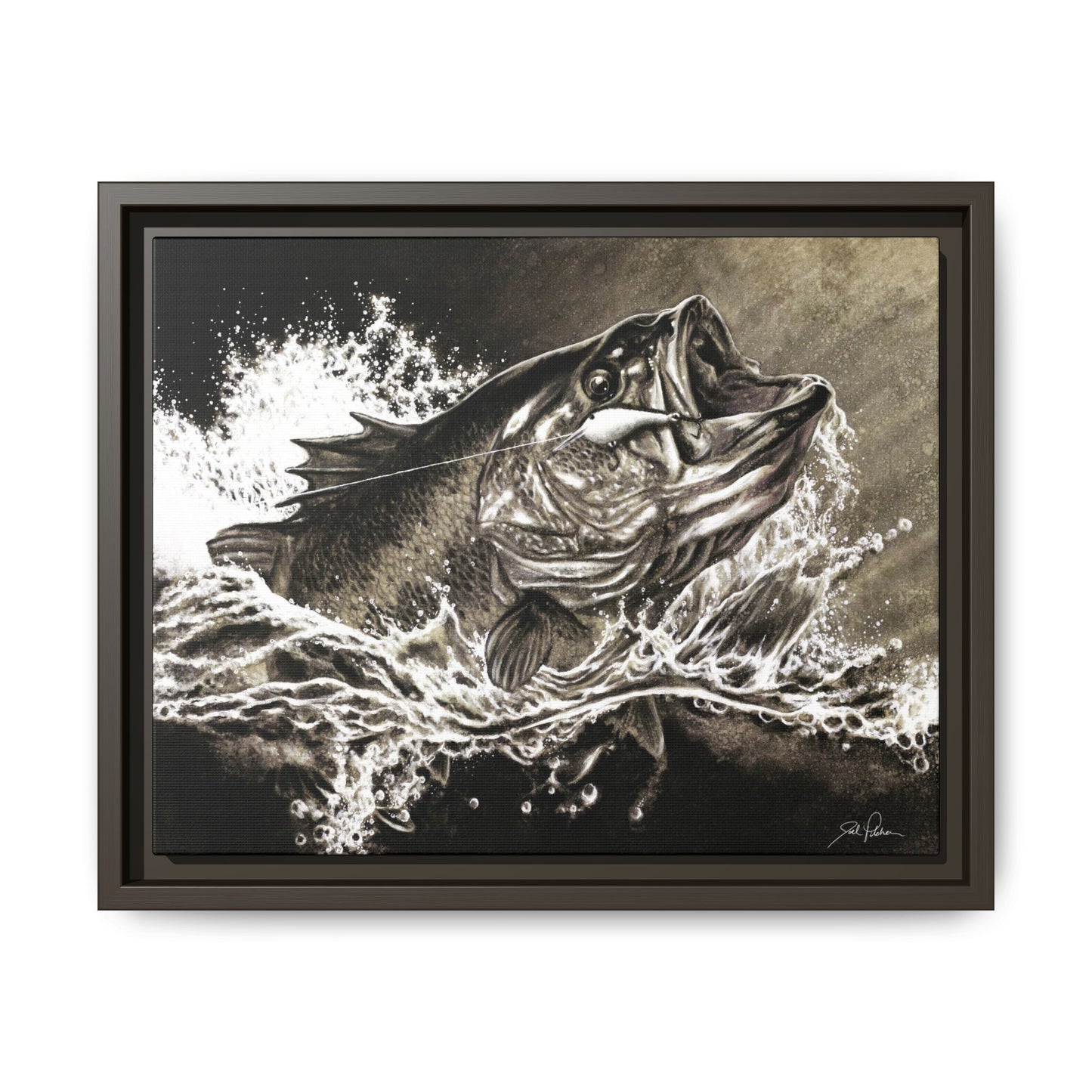 "Hooked" Framed Canvas