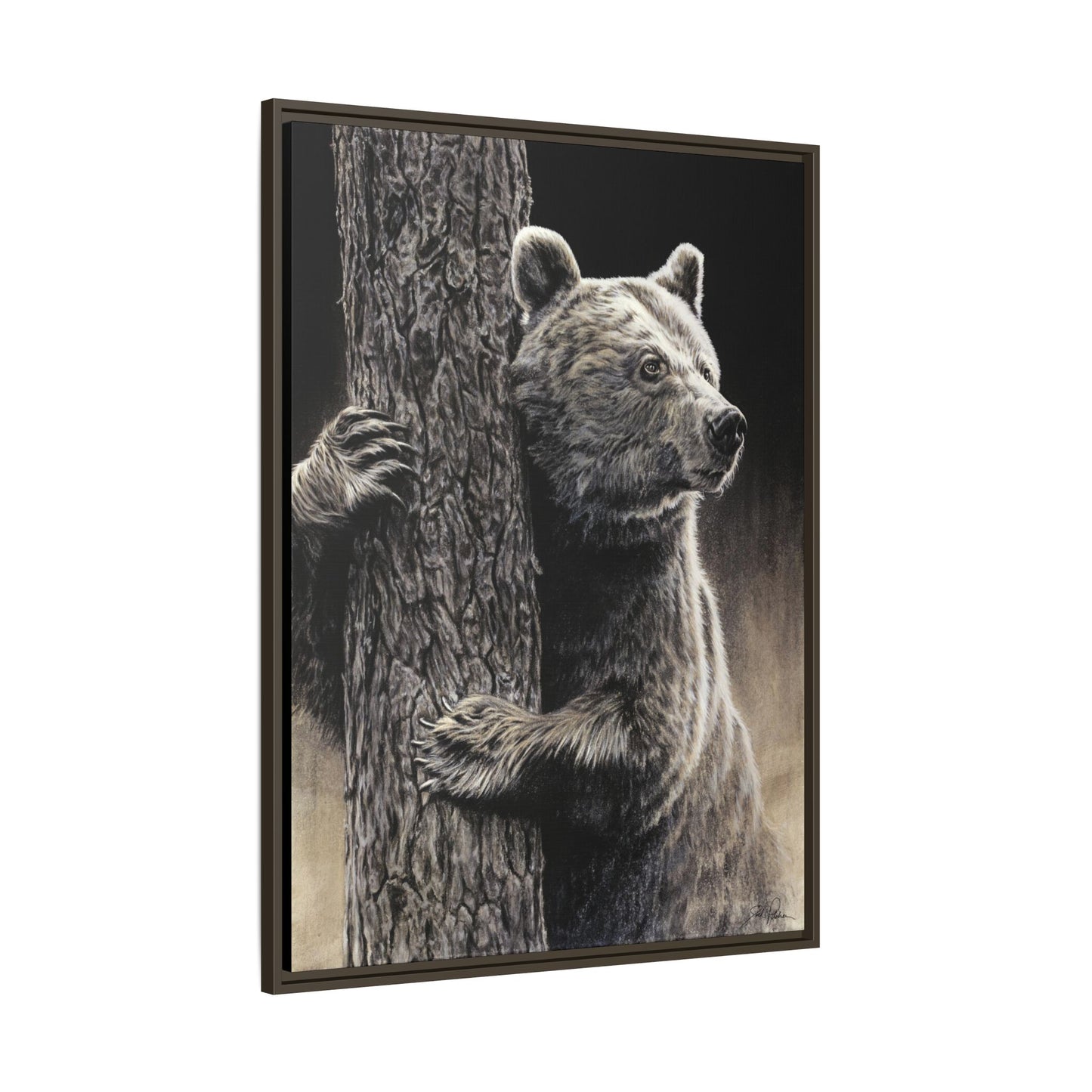 "Bear Hug" Framed Canvas