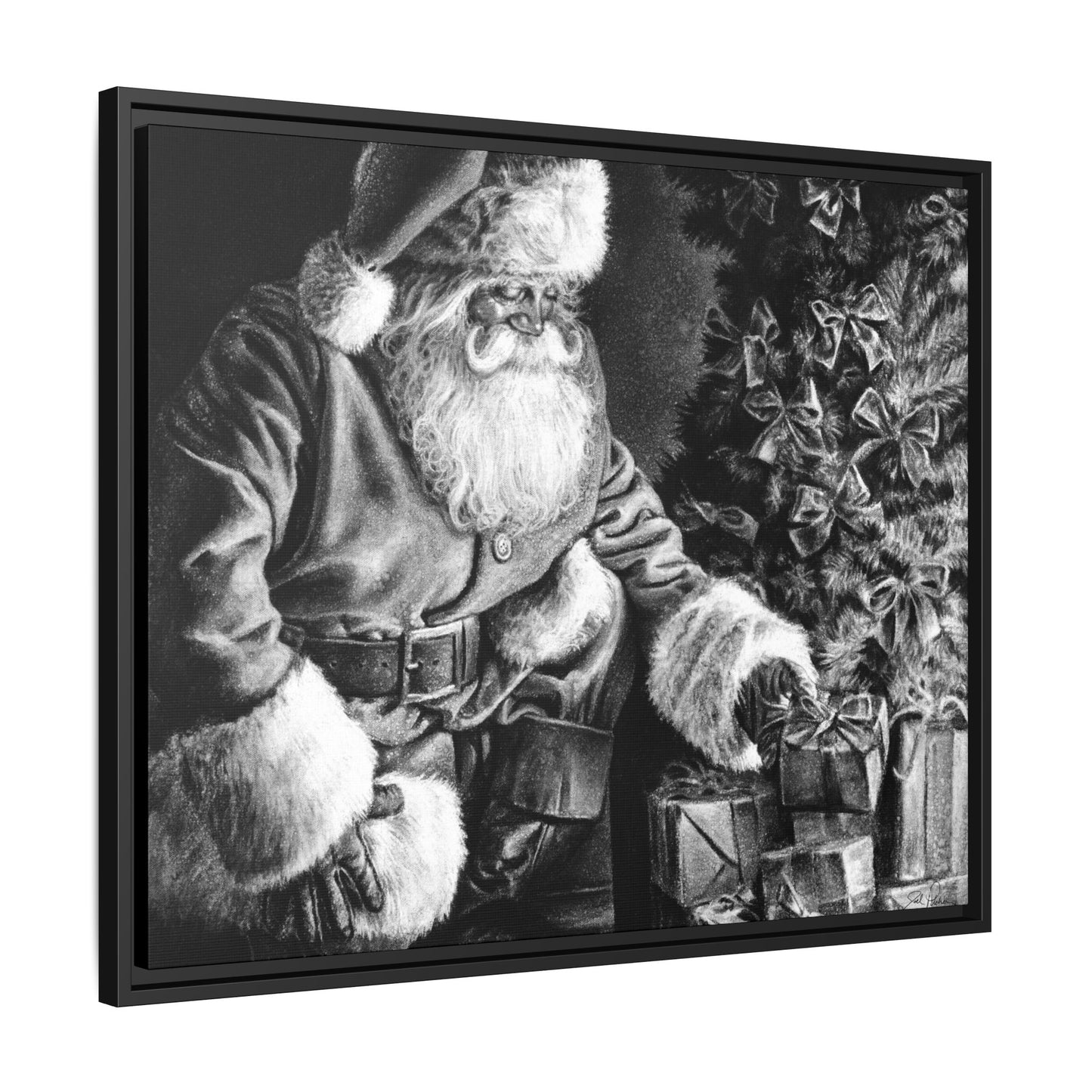 "Secret Santa" Framed Canvas