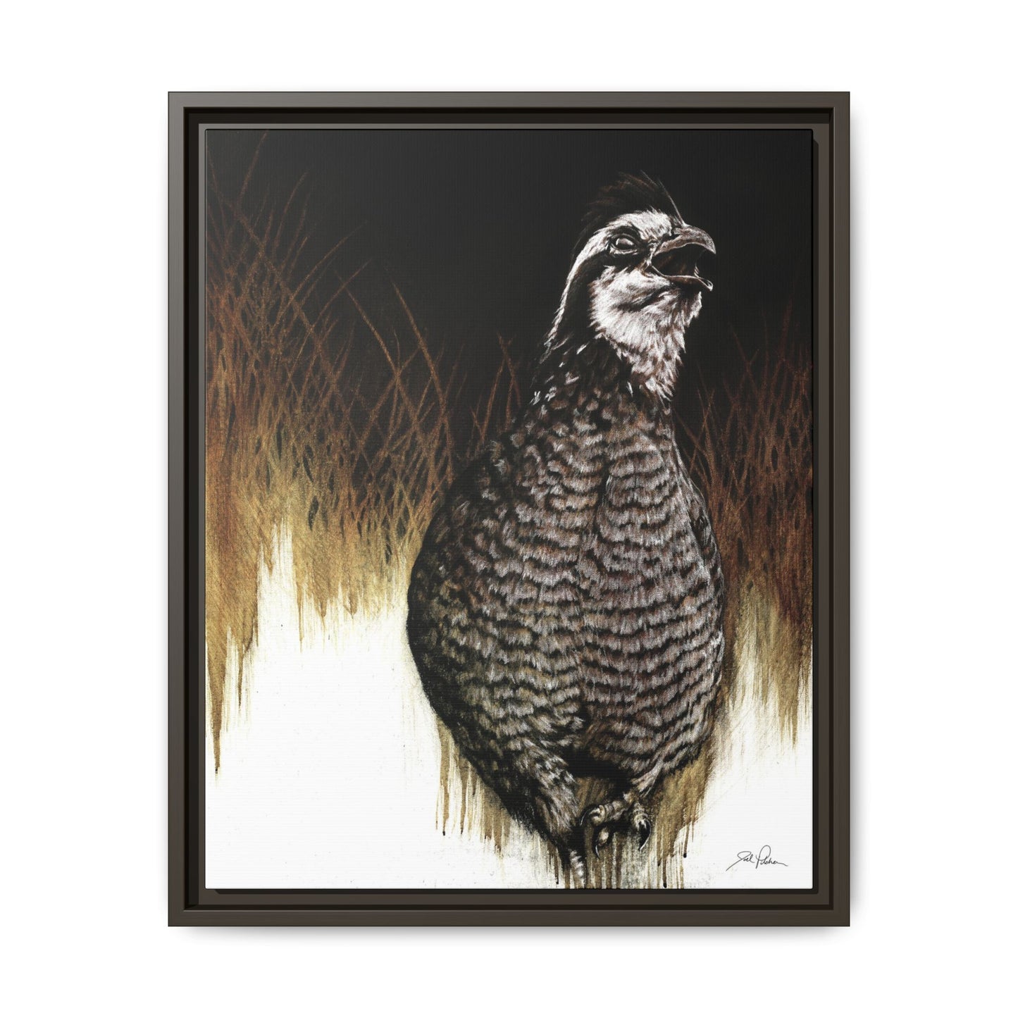 "Call of the Upland Quail" Framed Canvas
