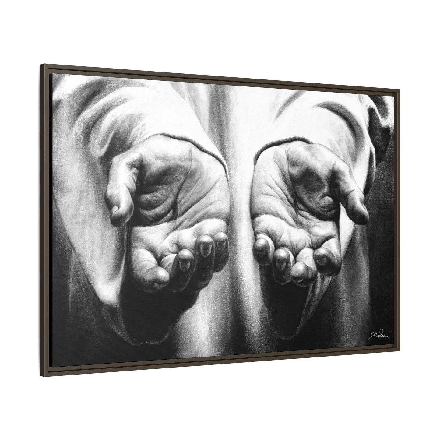 "His Hands" Framed Canvas