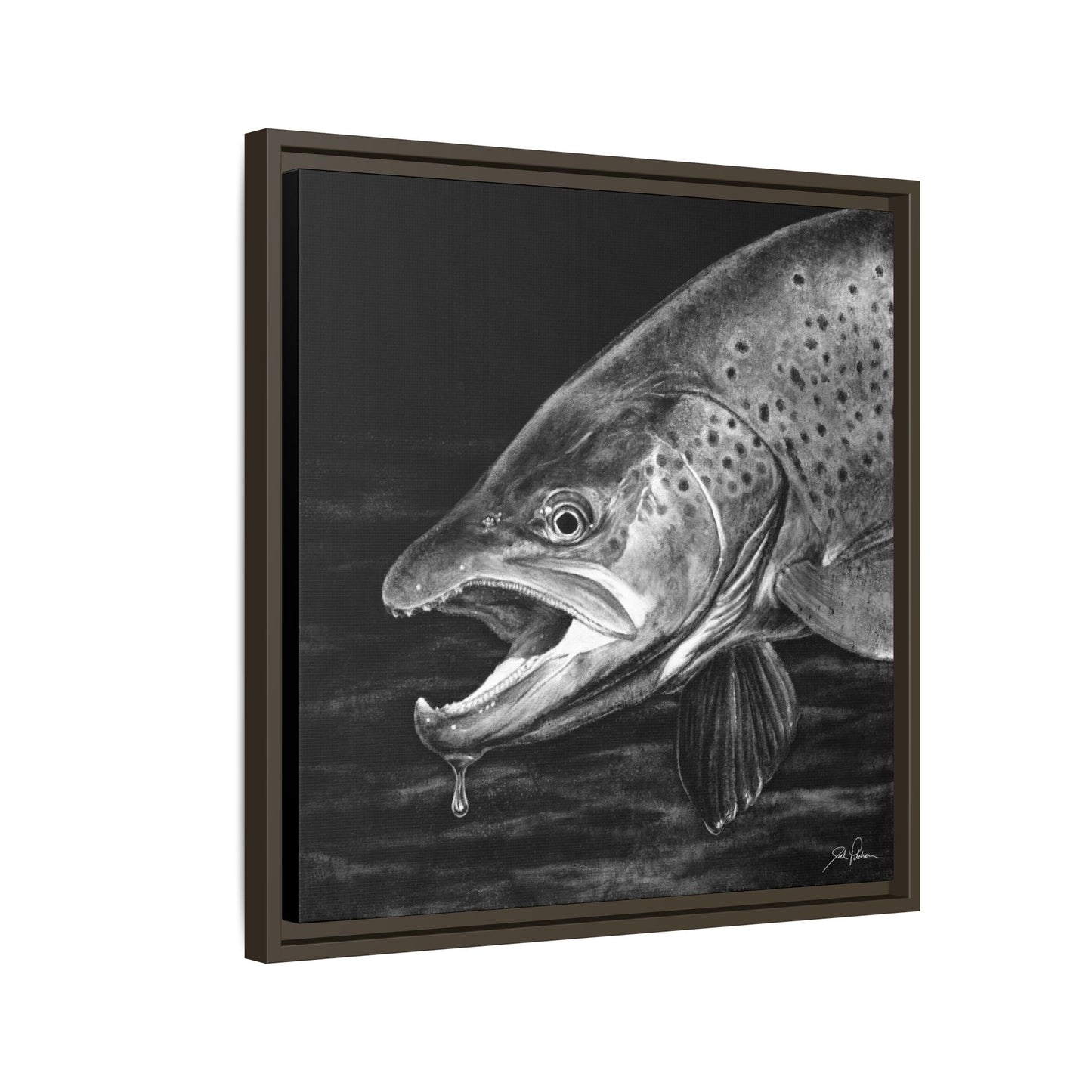 "Brown Trout" Framed Canvas