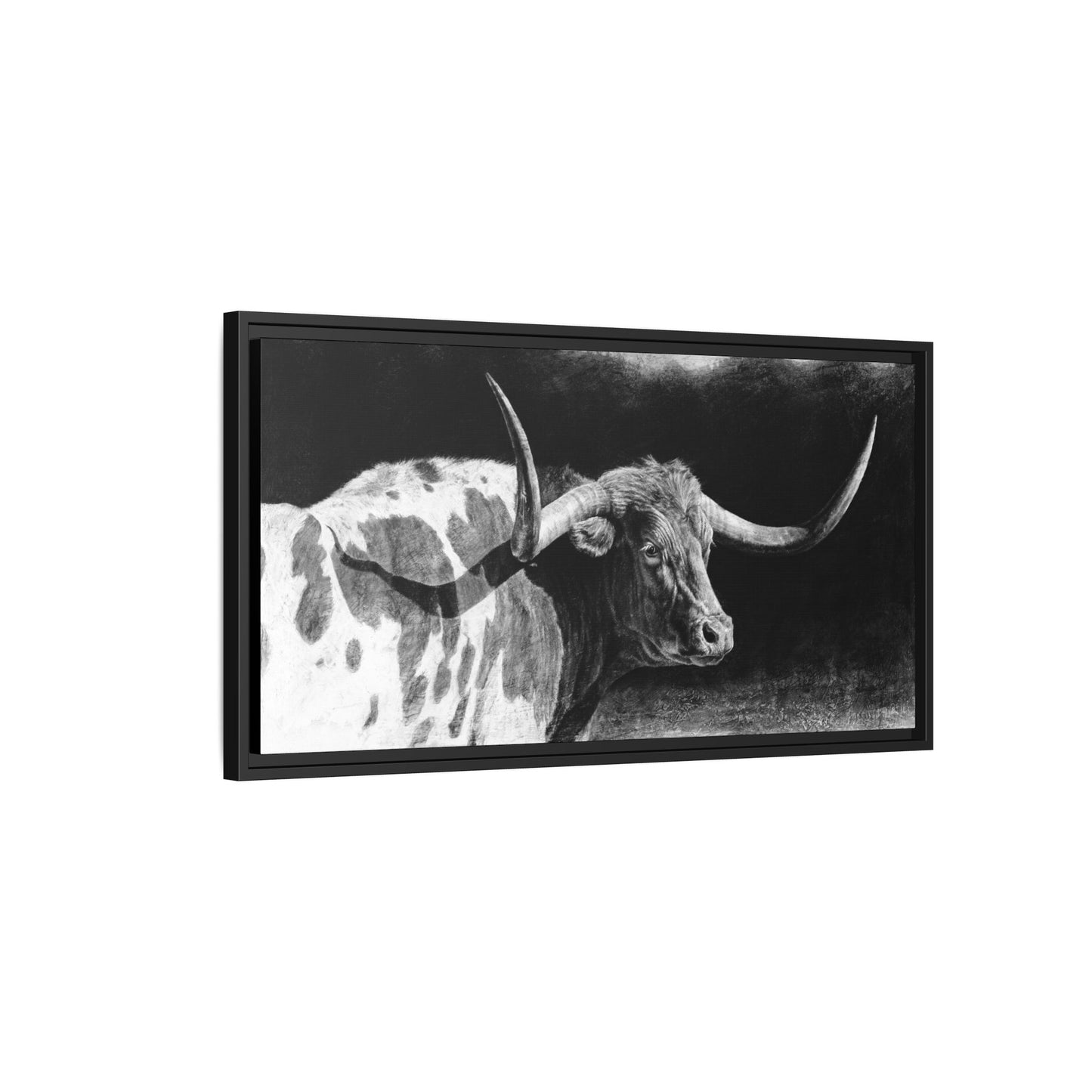 "Longhorn II" Framed Canvas