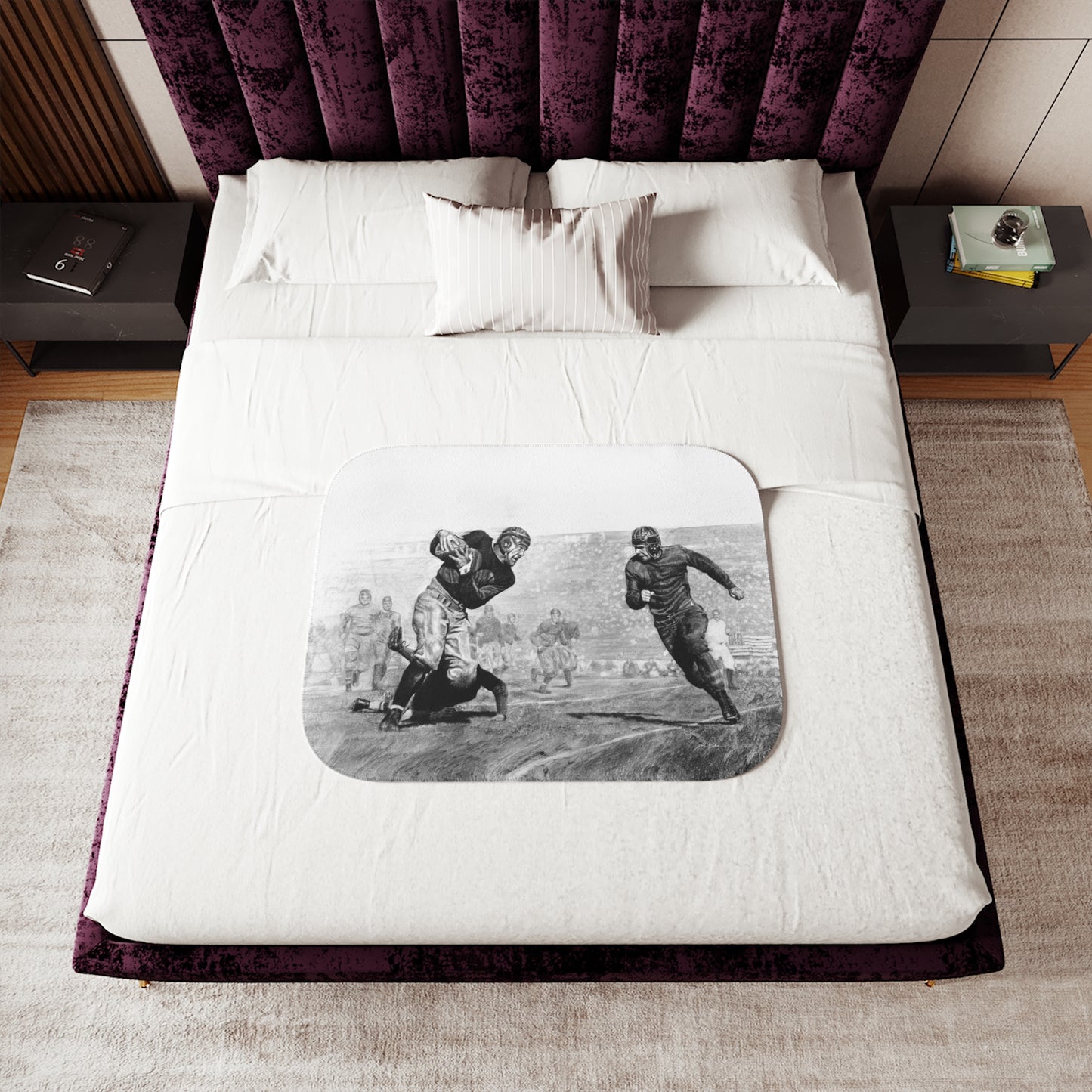 "Leatherheads" Sherpa Blanket.