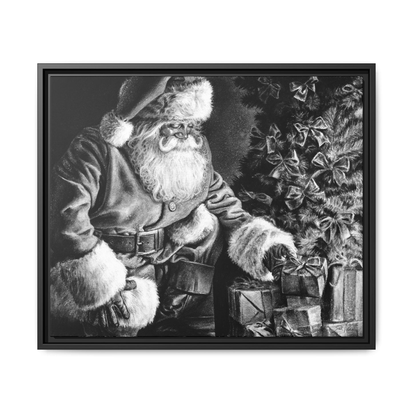 "Secret Santa" Framed Canvas