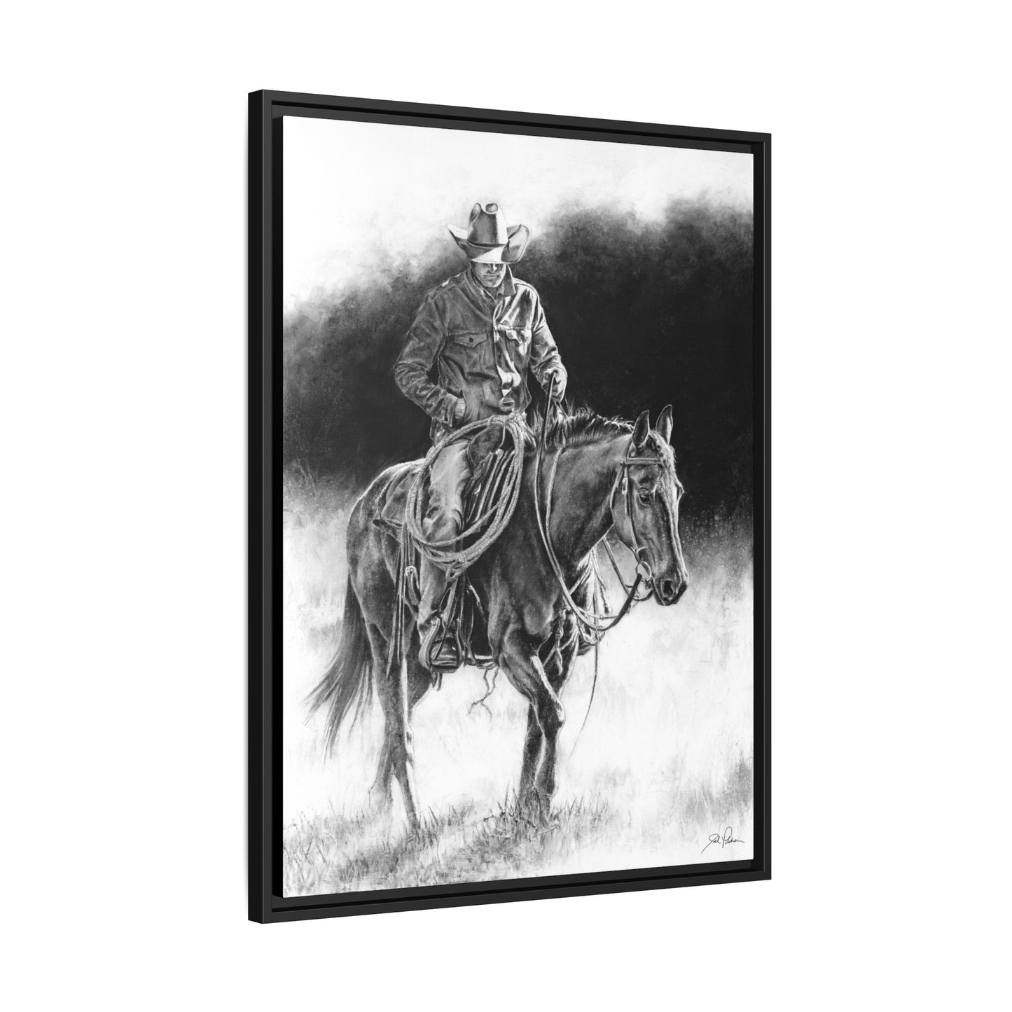 "Ridin' for the Brand" Framed Canvas
