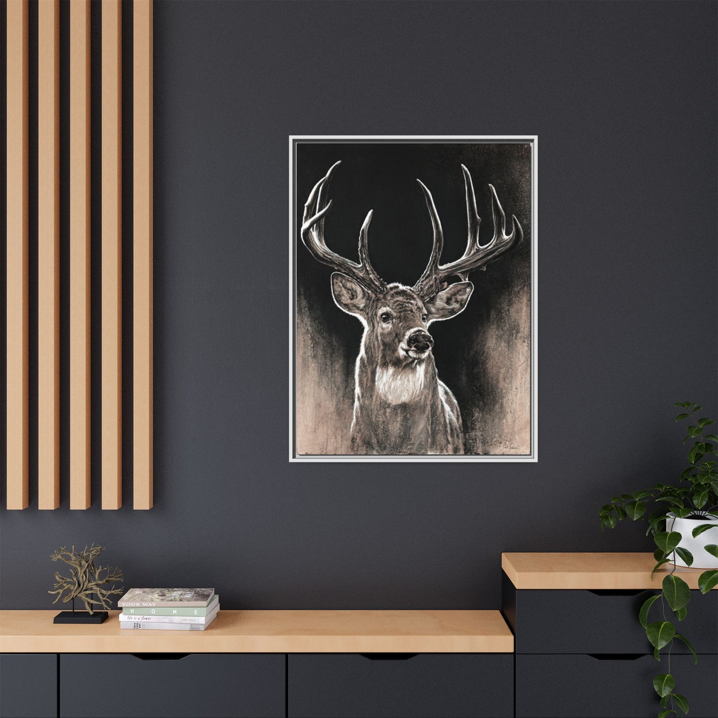 "Backlit Buck" Framed Canvas