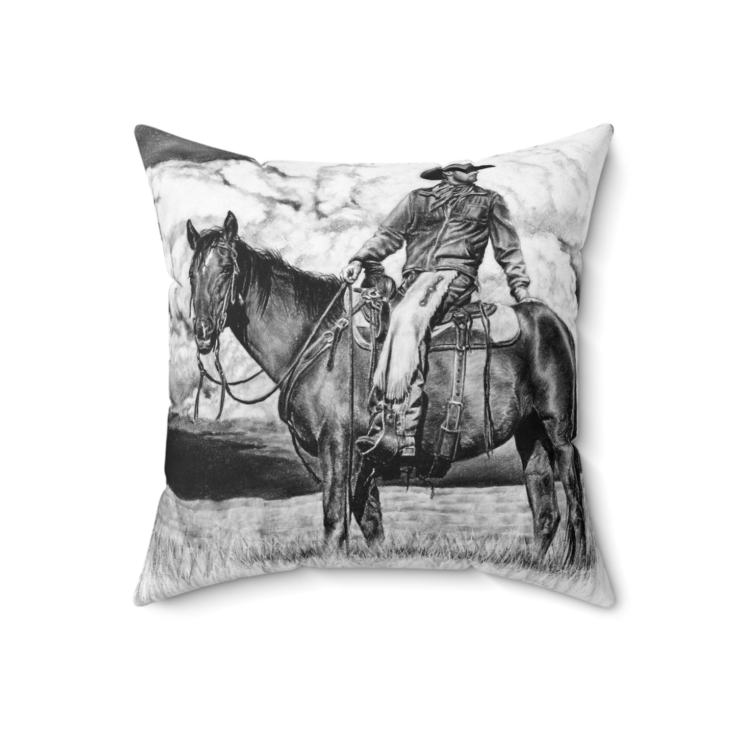 "Looking Back on the Path" Square Pillow.