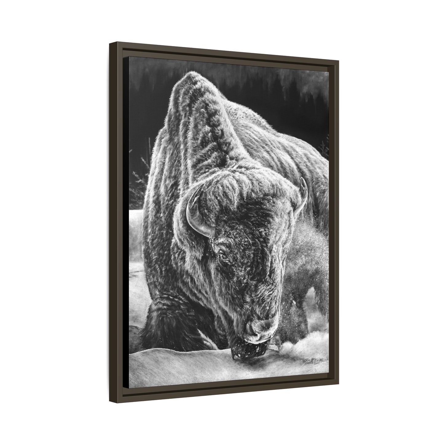 "Snowman" Framed Canvas