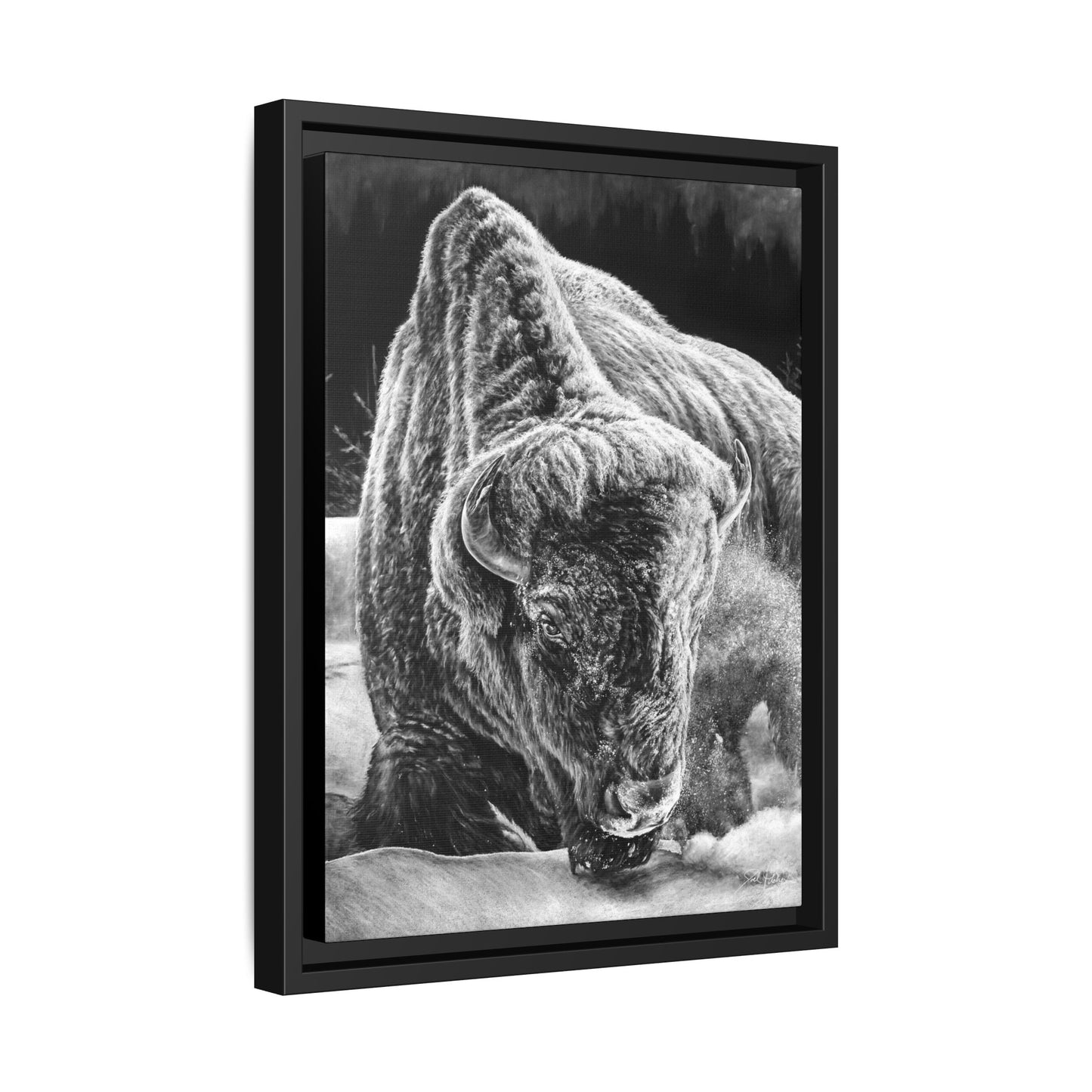 "Snowman" Framed Canvas