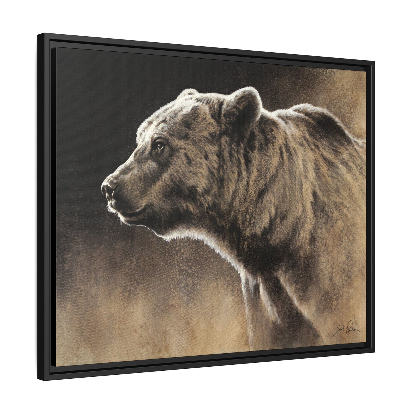 "Grizzly" Framed Canvas