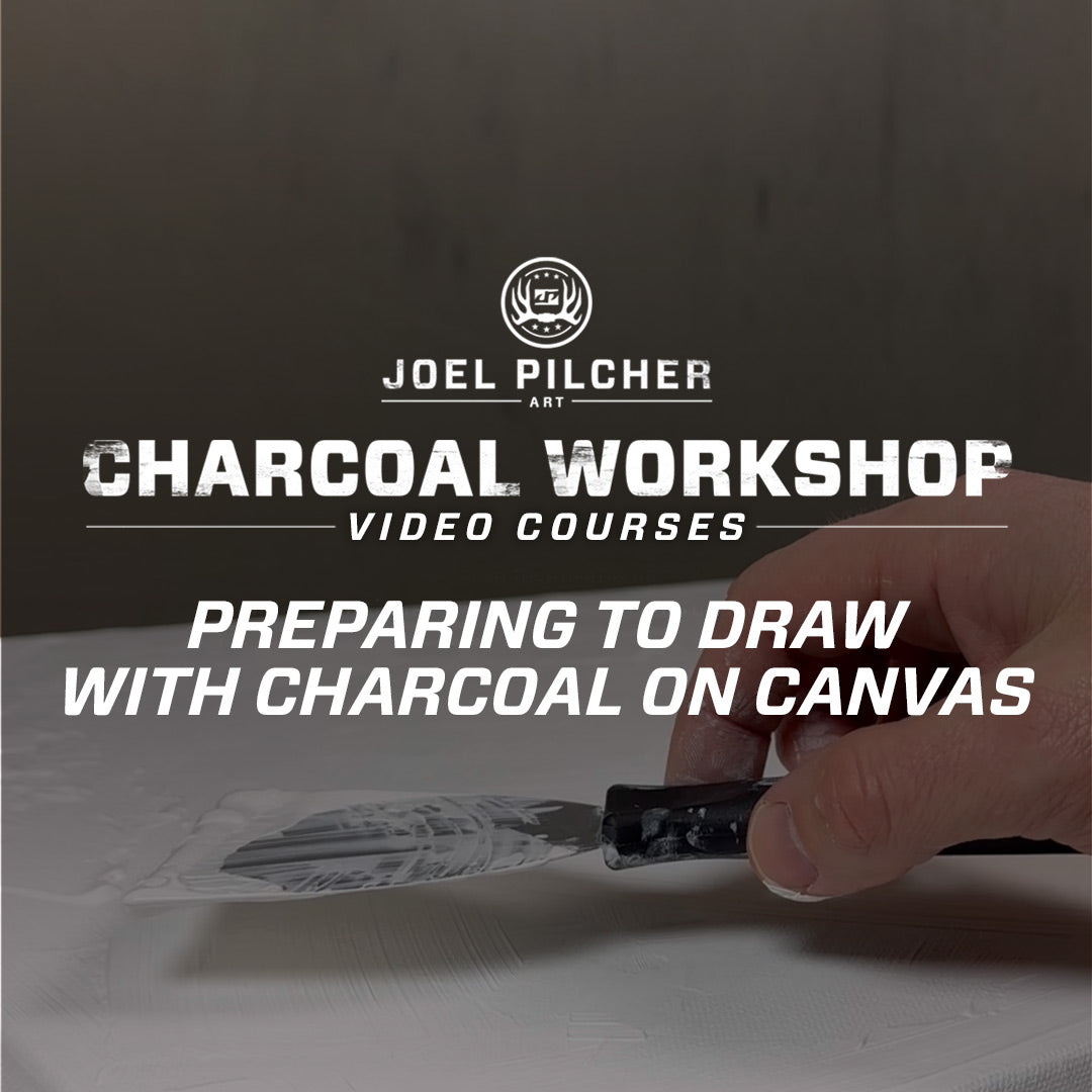 Preparing To Draw with Charcoal on Canvas