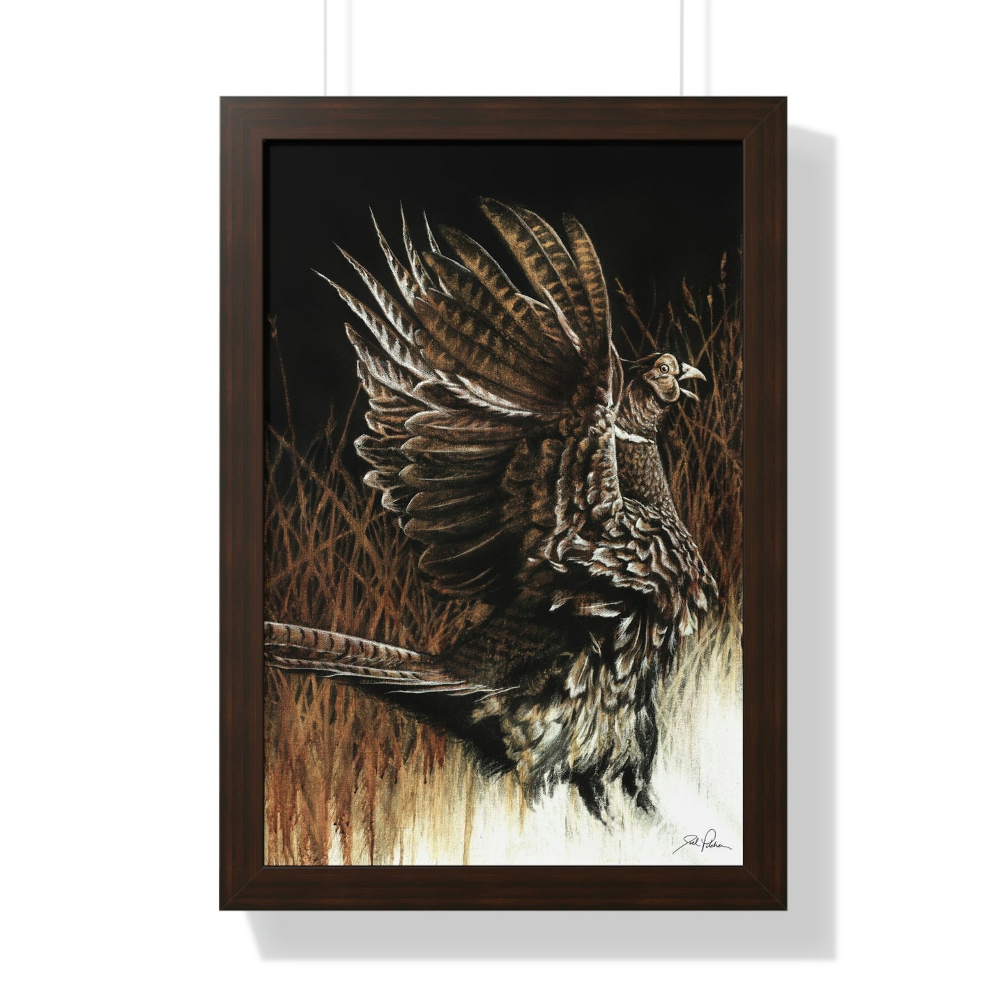 "Call of the Upland Pheasant" Framed Paper Print