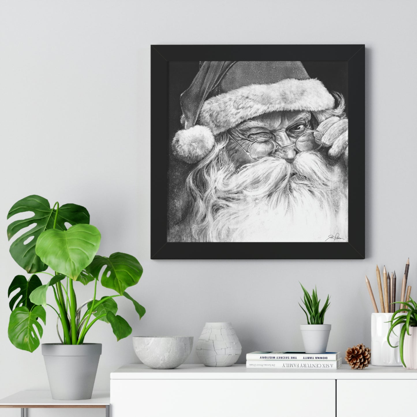 "Ol' Saint Nick" Framed Paper Print