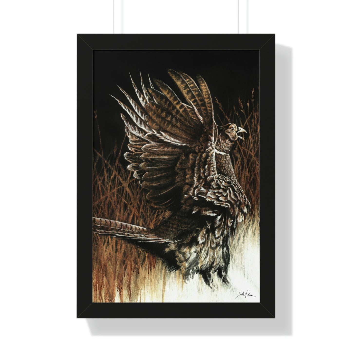 "Call of the Upland Pheasant" Framed Paper Print