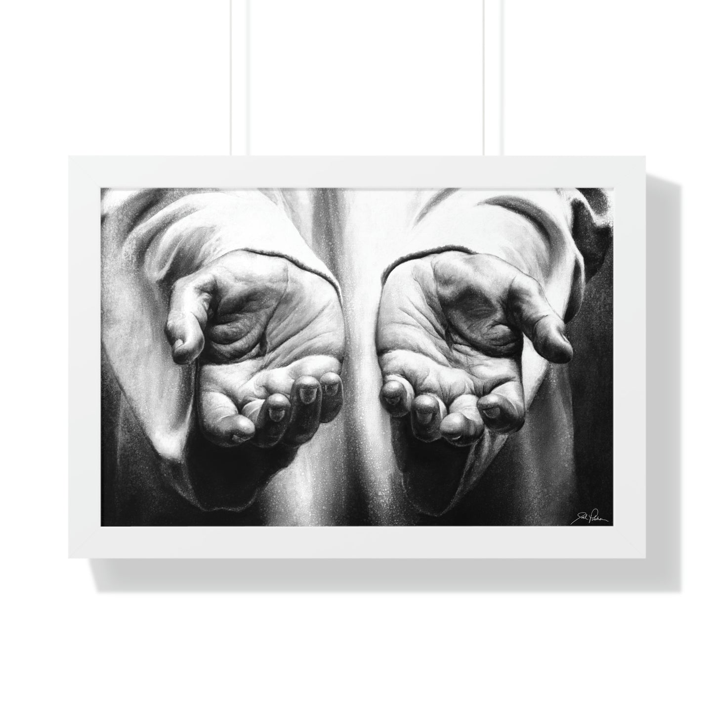 "His Hands" Framed Paper Print
