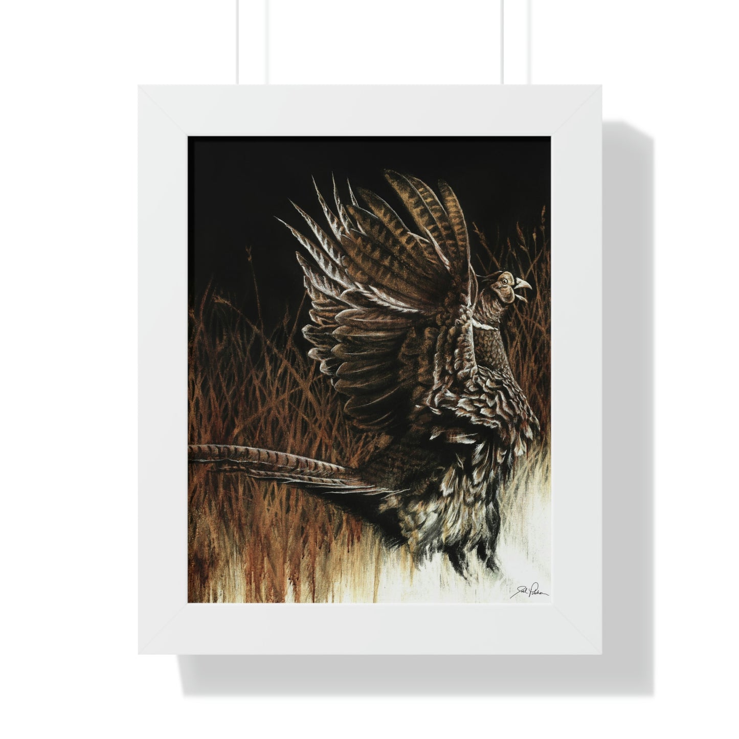 "Call of the Upland Pheasant" Framed Paper Print