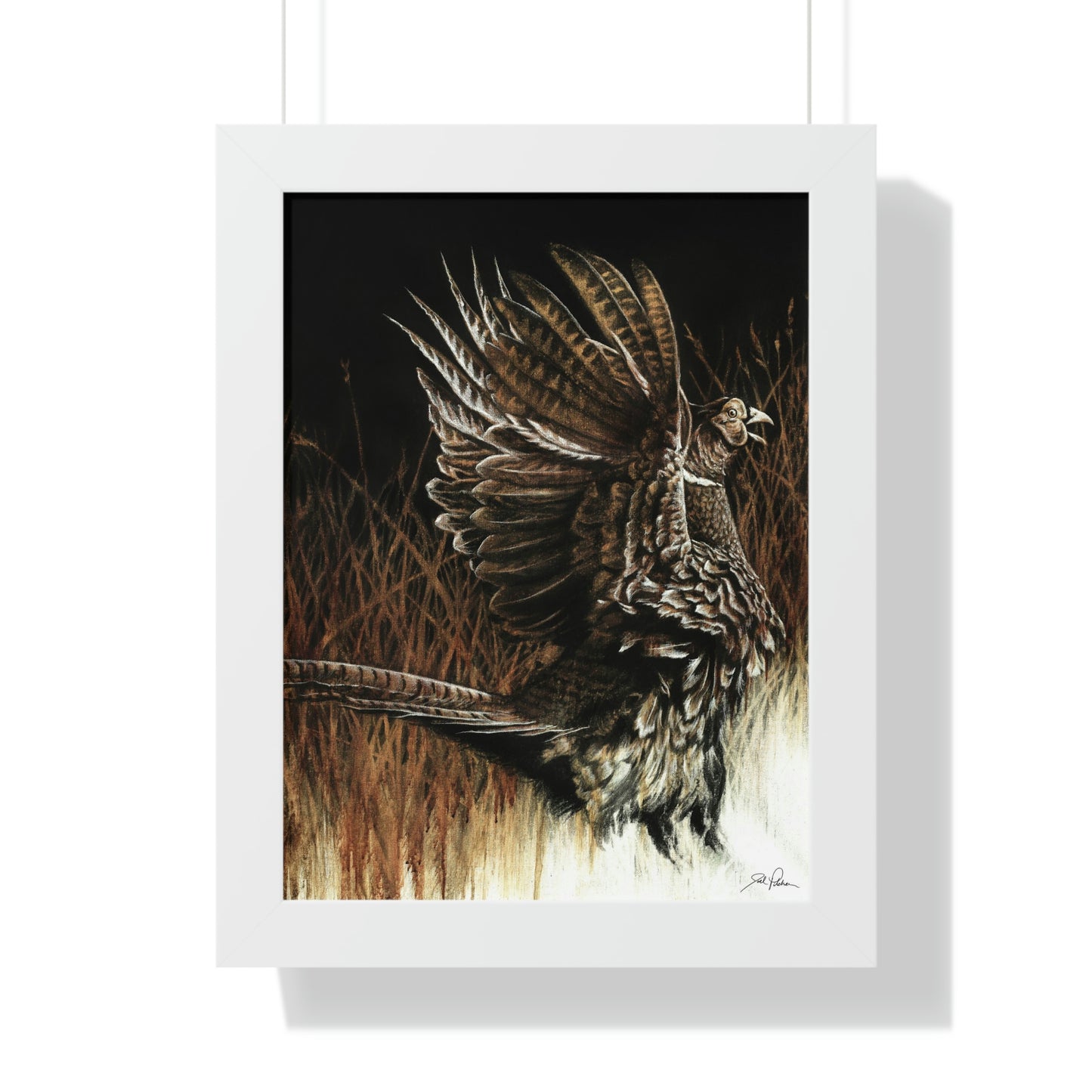 "Call of the Upland Pheasant" Framed Paper Print