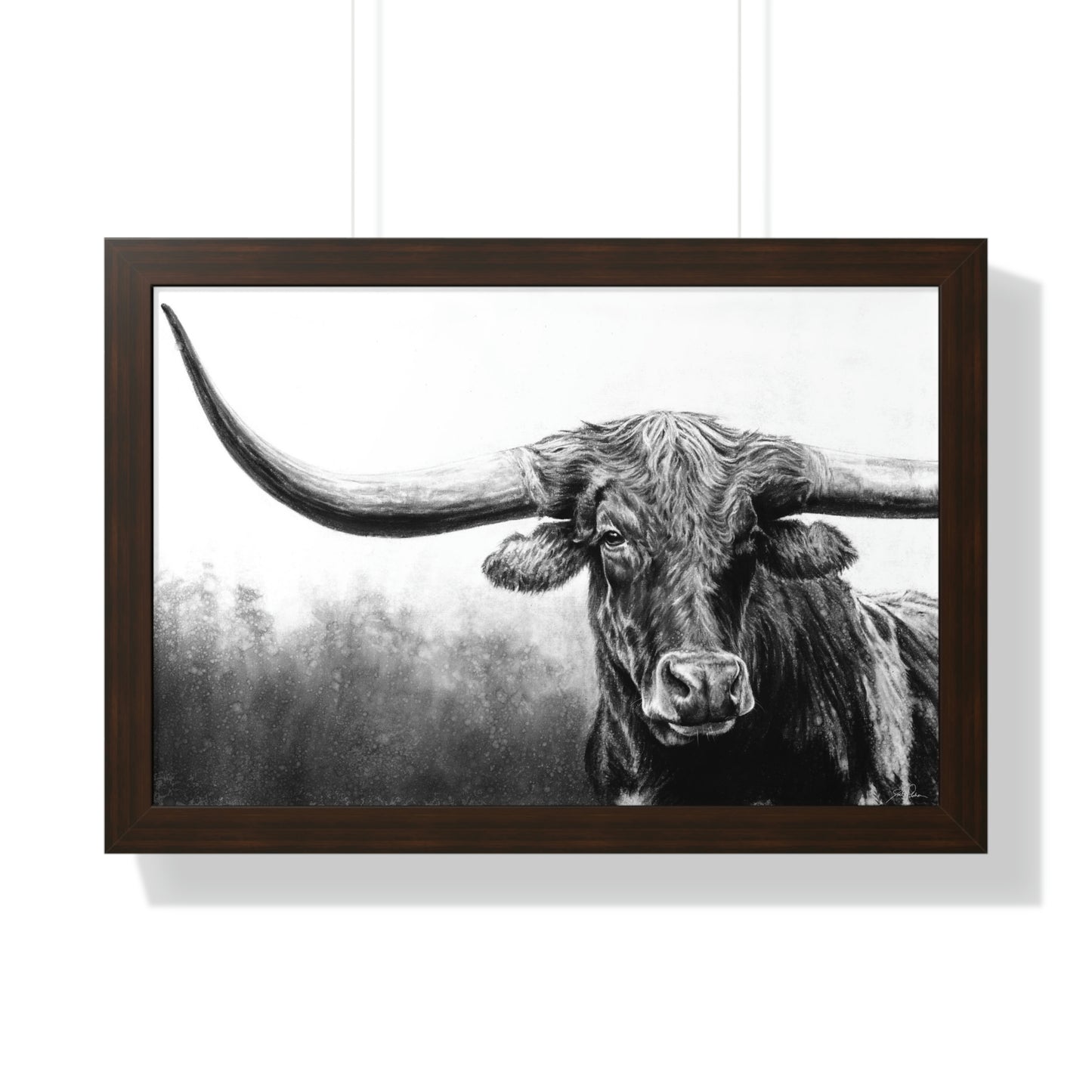 "Long Horn" Framed Paper Print