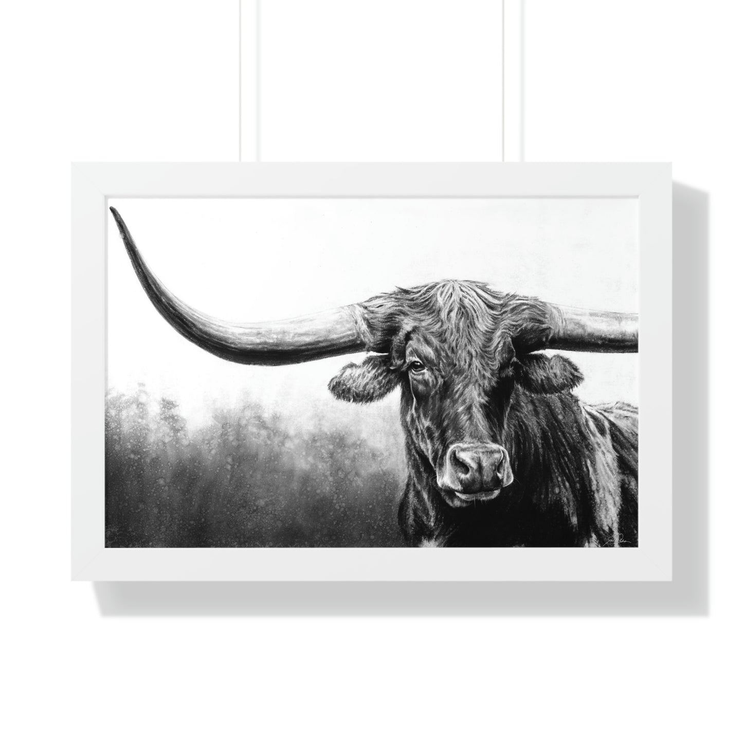 "Long Horn" Framed Paper Print