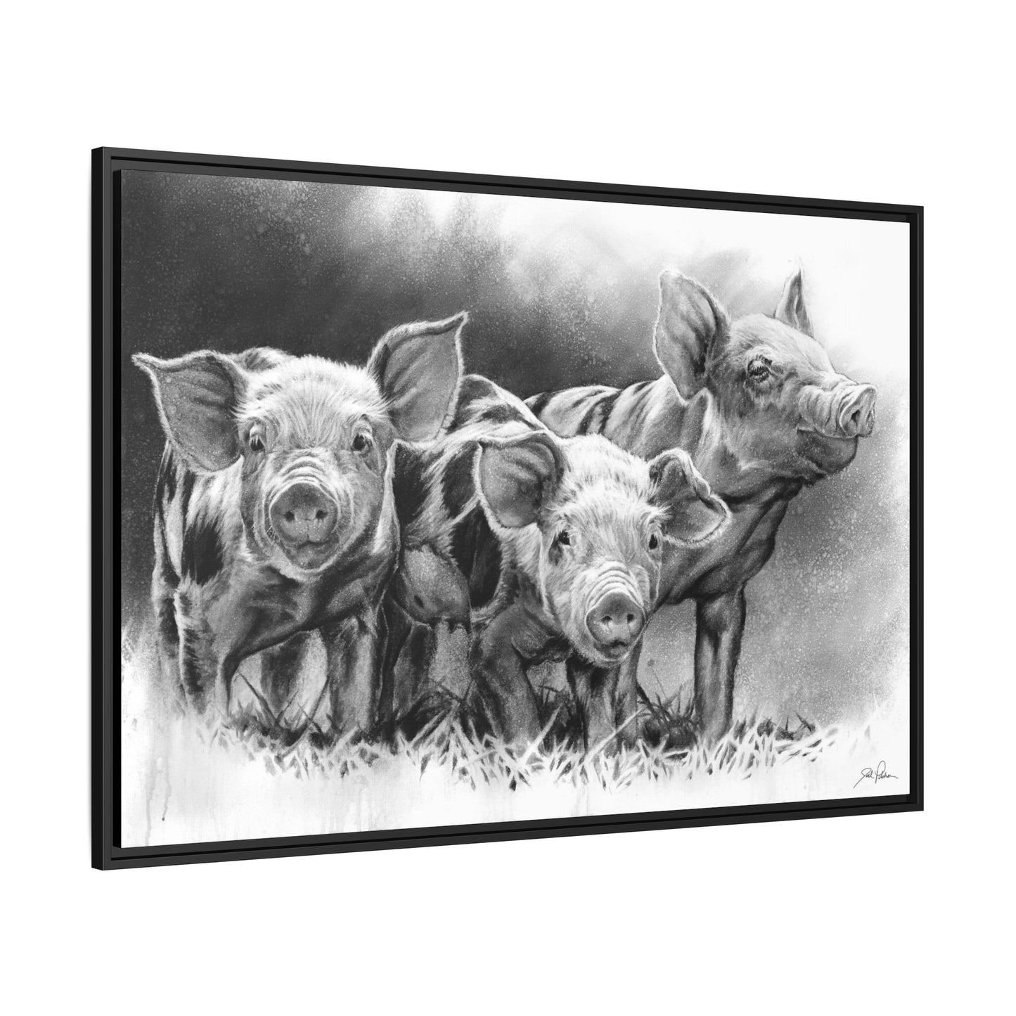 "Pig Tales" Framed Canvas