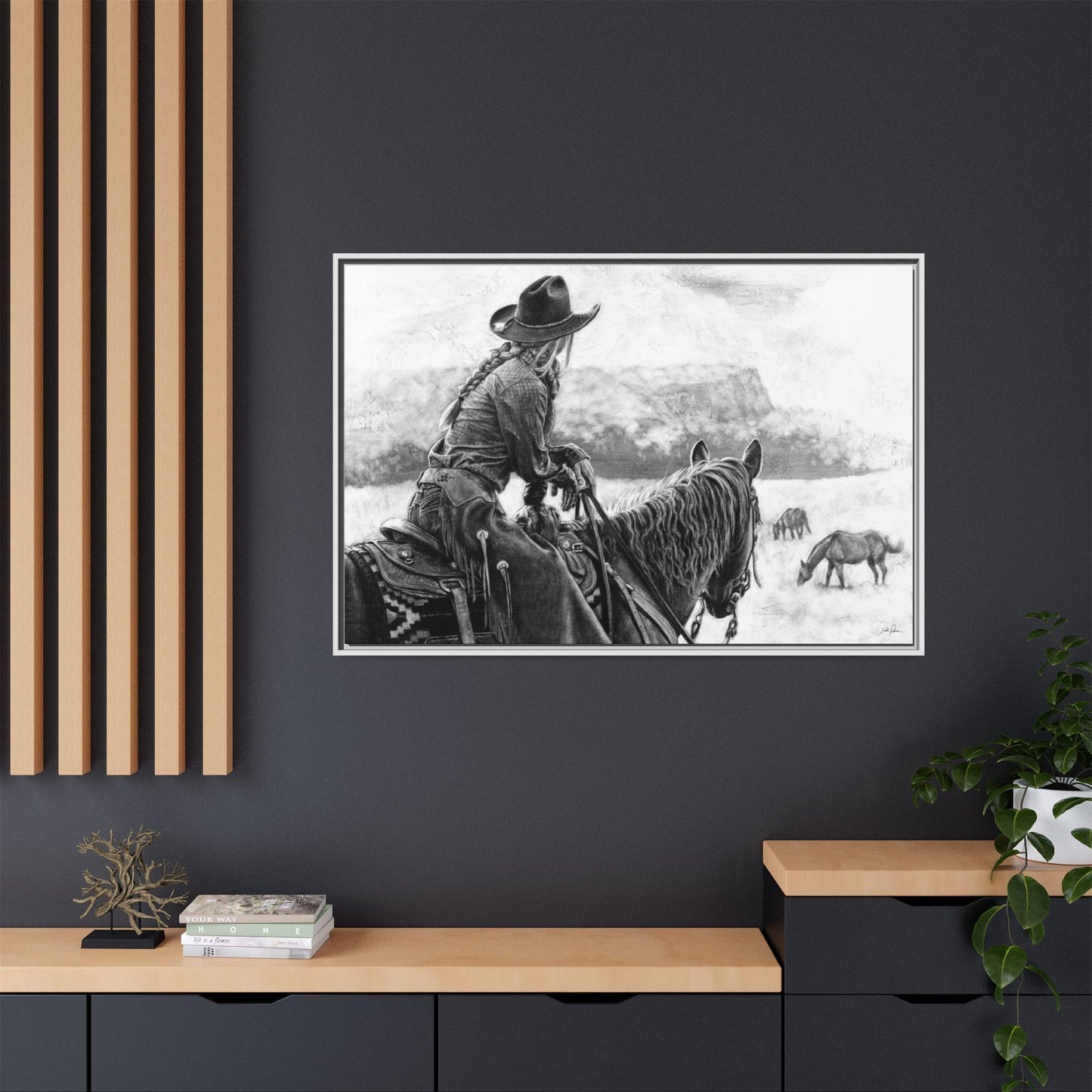 "Bridles and Braids" Framed Canvas