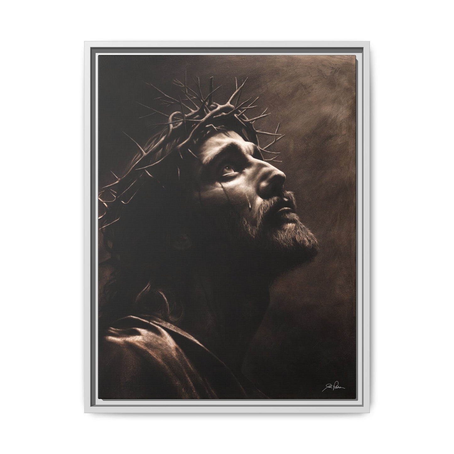 "With His Stripes We Are Healed" Framed Canvas