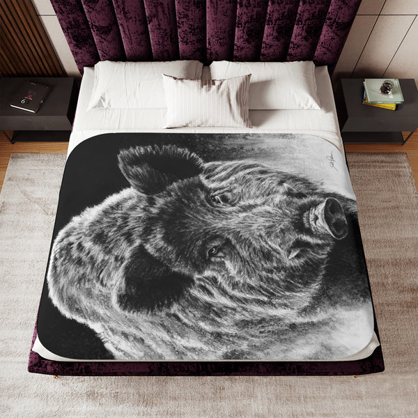 "Wild Boar" Sherpa Blanket.