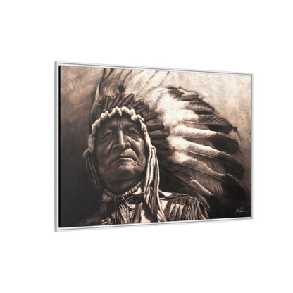"Sitting Bear" Framed Canvas