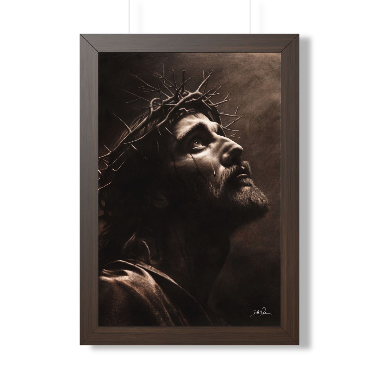 "With His Stripes We Are Healed" Framed Paper Print.
