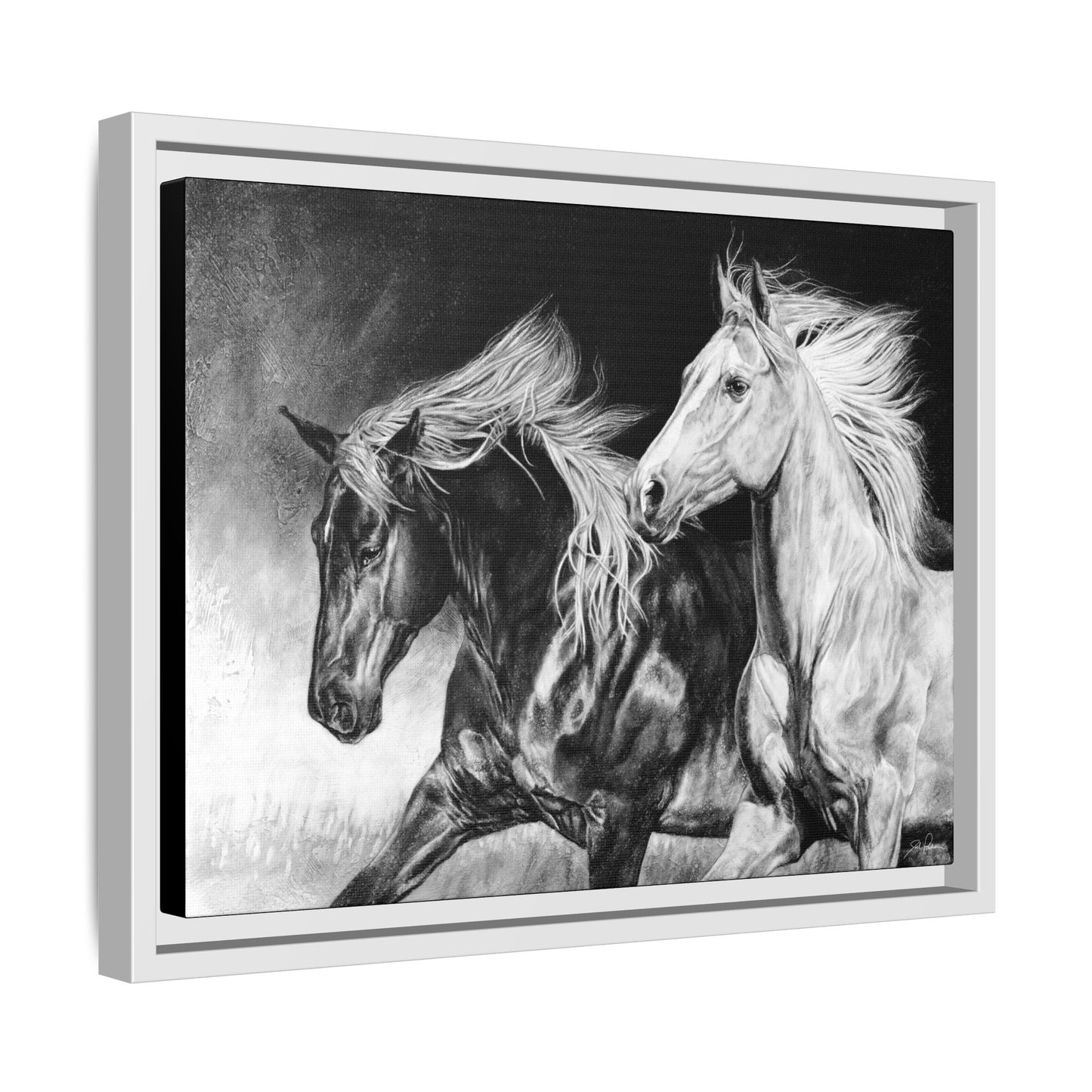 "Dynamic Duo" Framed Canvas