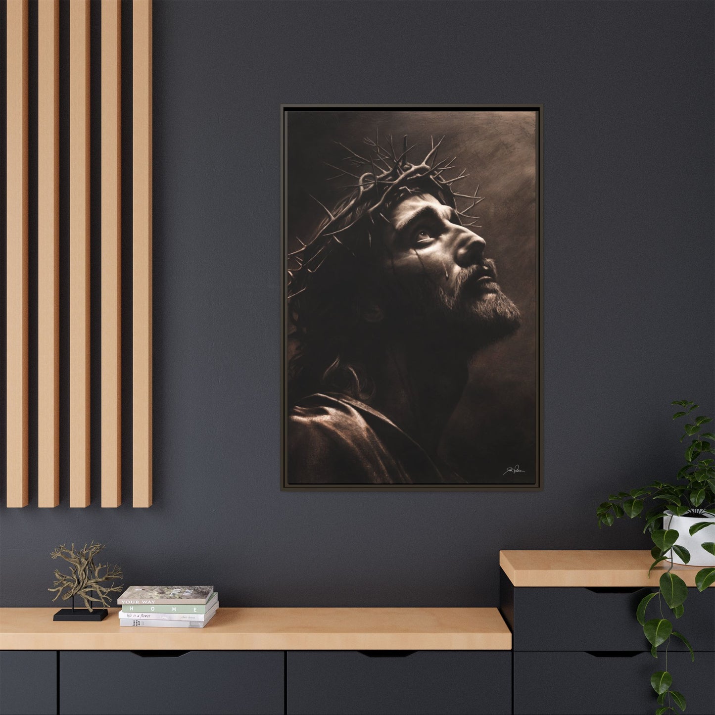 "With His Stripes We Are Healed" Framed Canvas