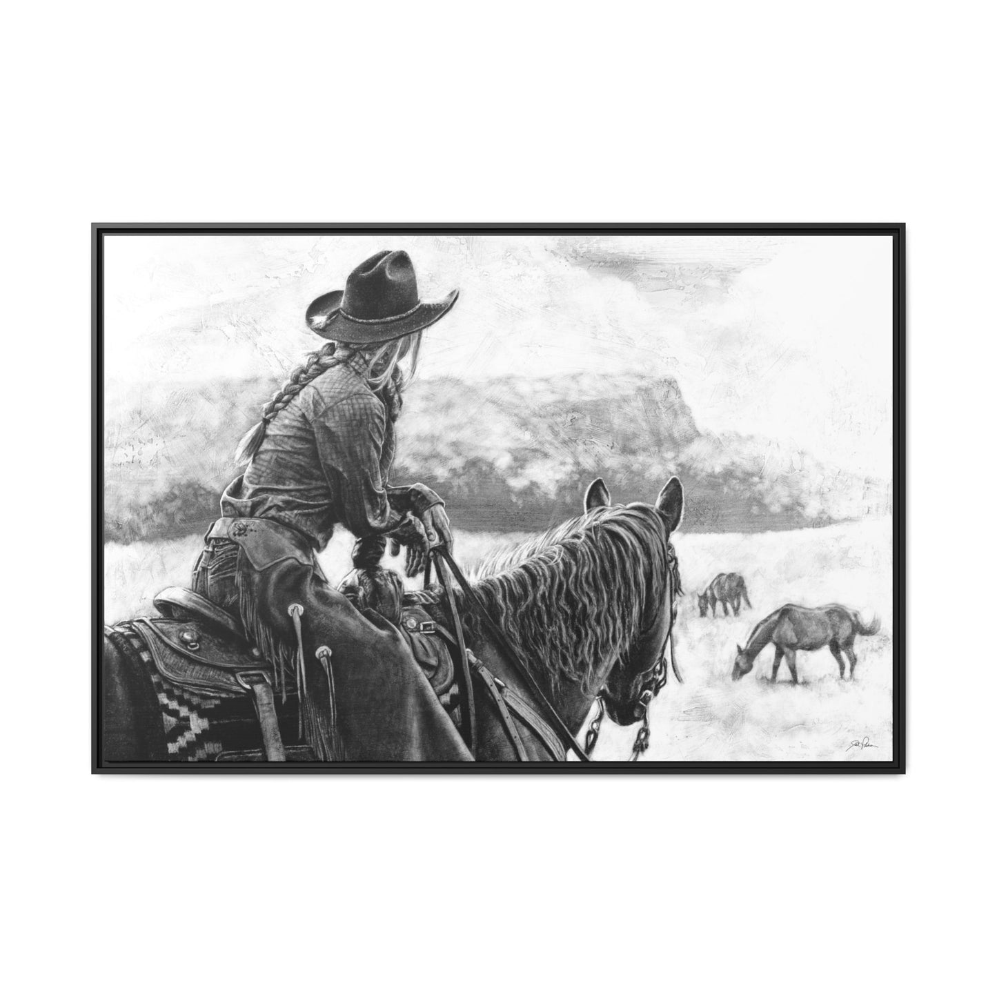 "Bridles and Braids" Framed Canvas