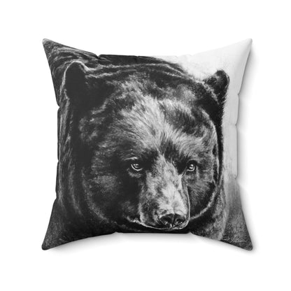 "Black Bear" Square Pillow.