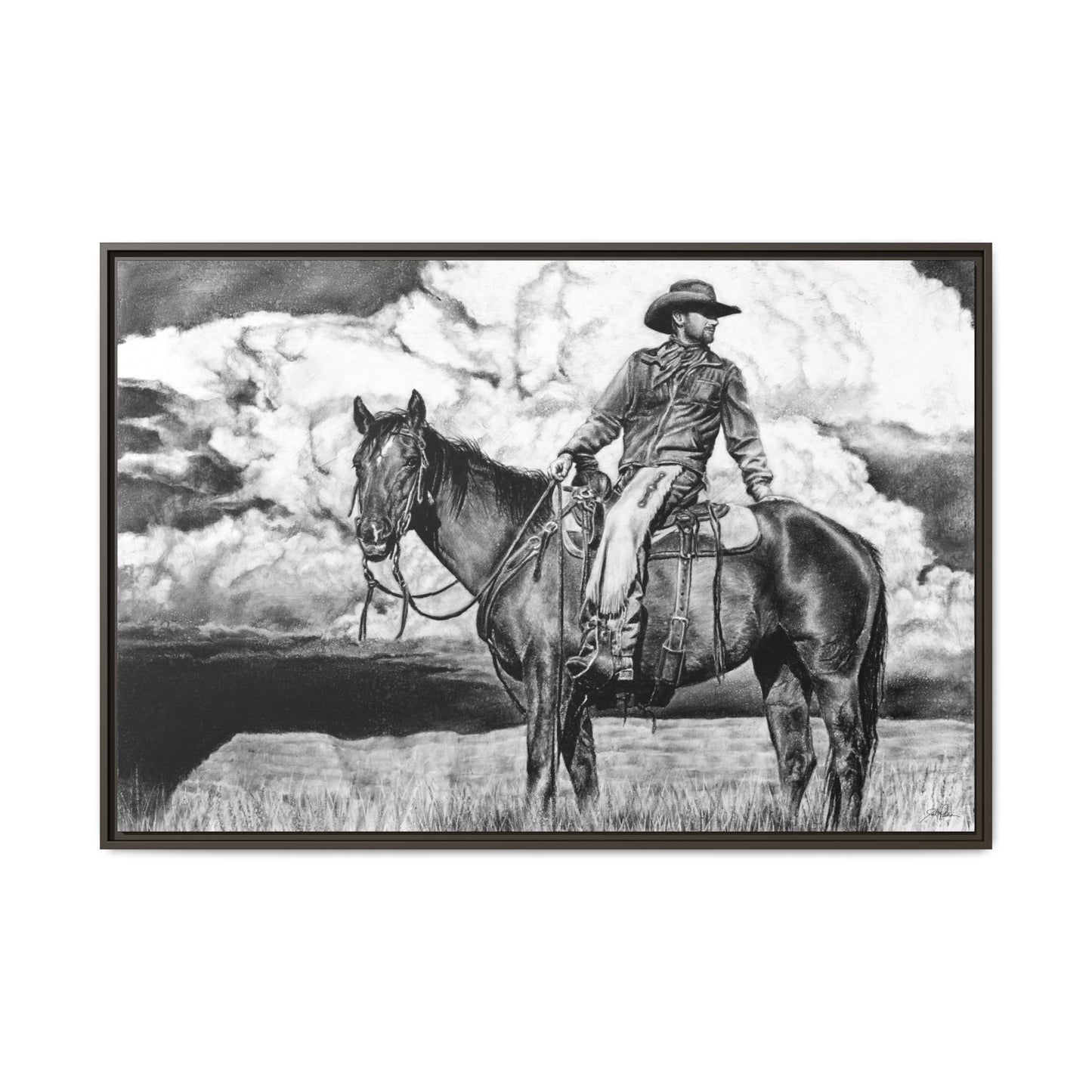 "Looking Back on the Path" Framed Canvas