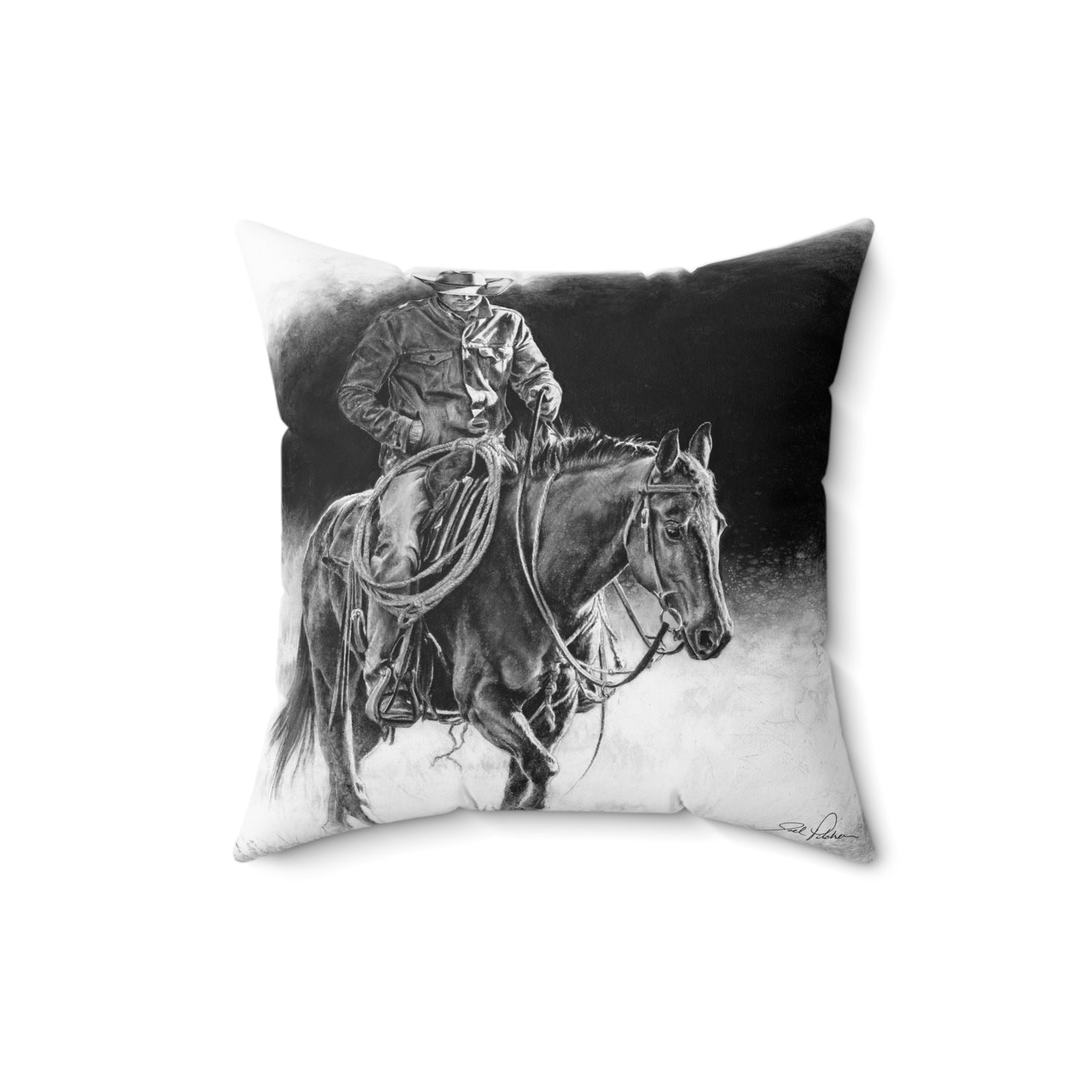 "Ridin' for the Brand" Square Pillow.