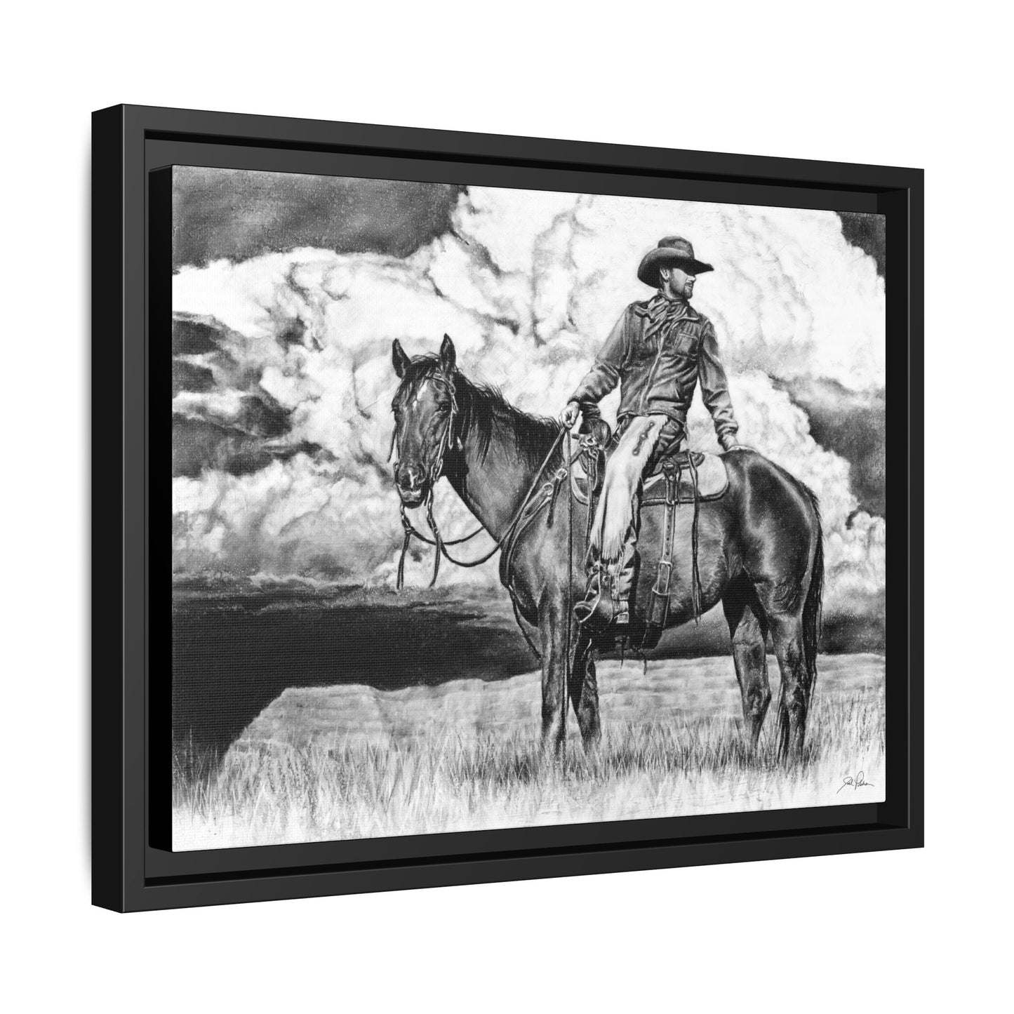 "Looking Back on the Path" Framed Canvas