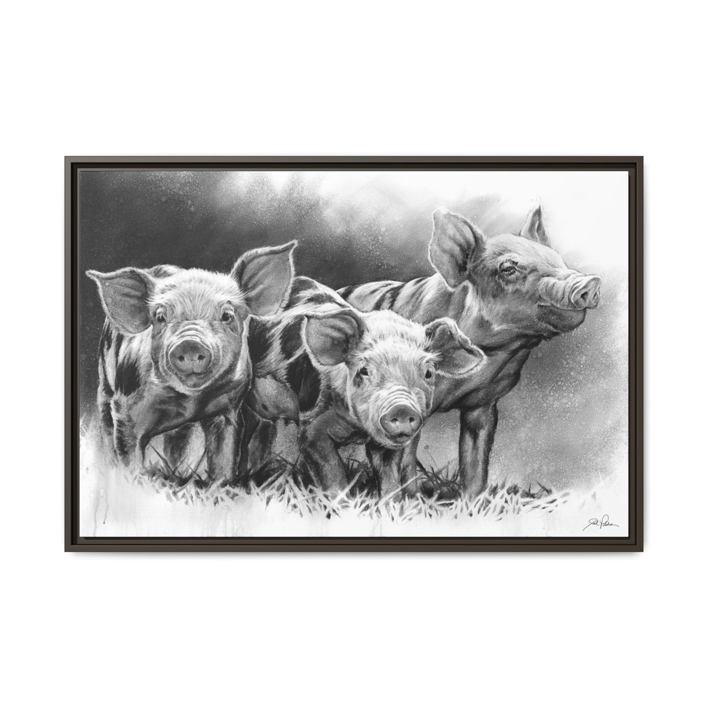 "Pig Tales" Framed Canvas