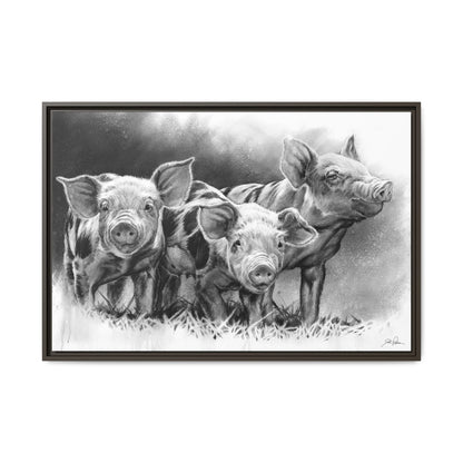 "Pig Tales" Framed Canvas