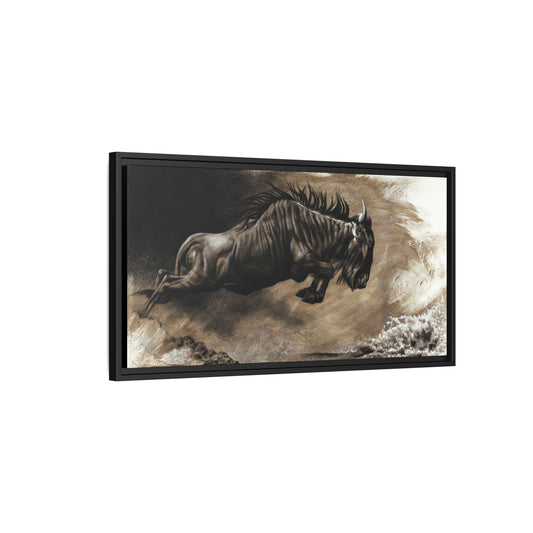 "Wildebeest" Framed Canvas