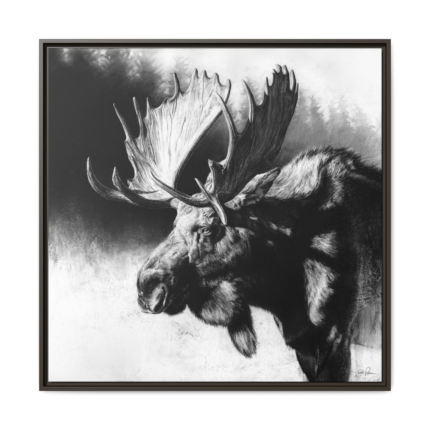 "Formida-bull" Framed Canvas