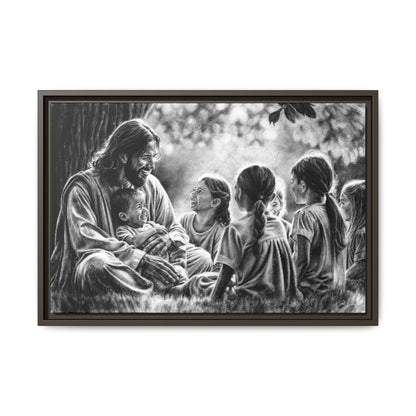 "Bless the Little Ones" Framed Canvas