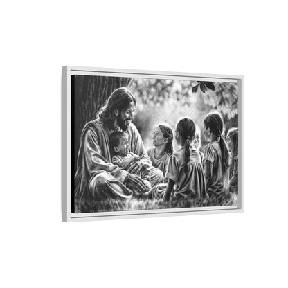 "Bless the Little Ones" Framed Canvas