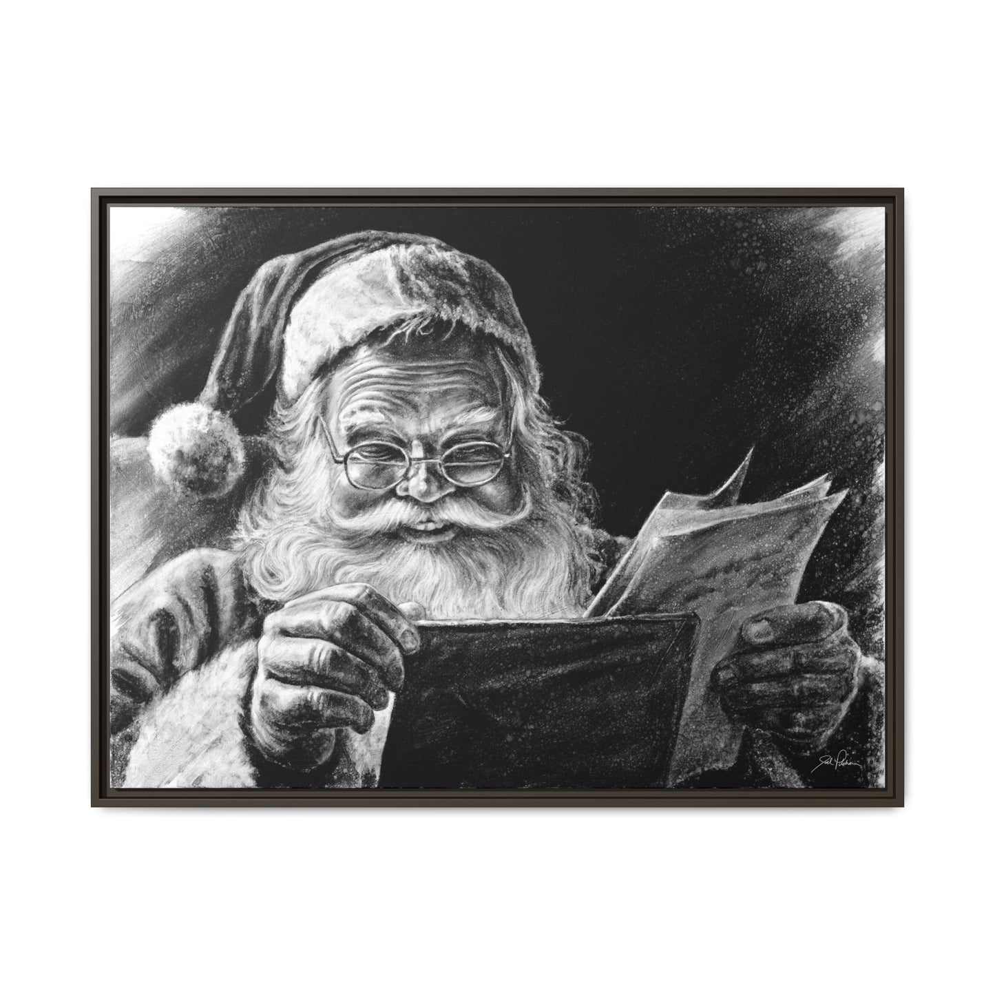 "Dear Santa" Framed Canvas