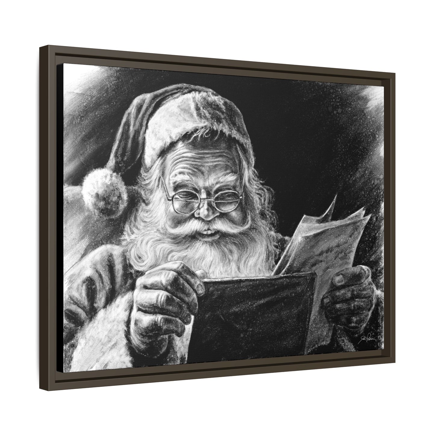 "Dear Santa" Framed Canvas