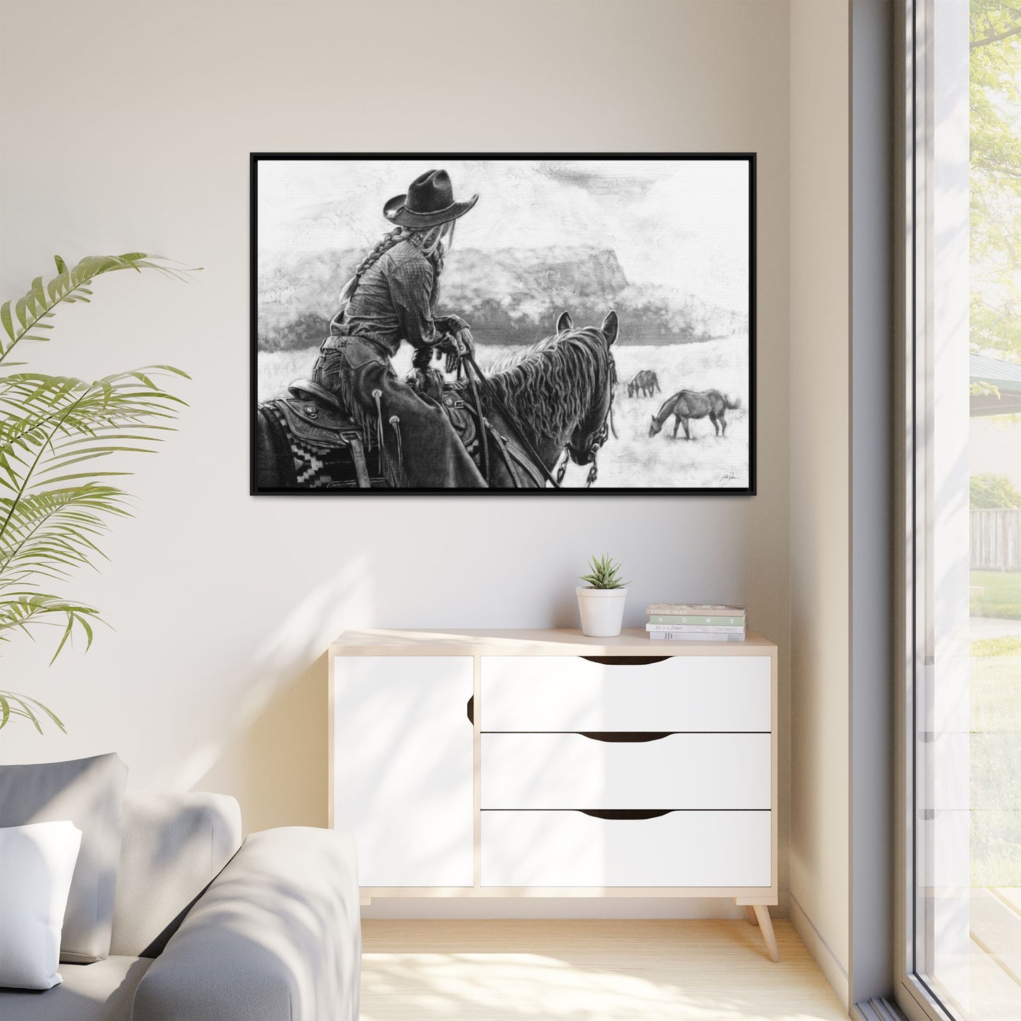 "Bridles and Braids" Framed Canvas