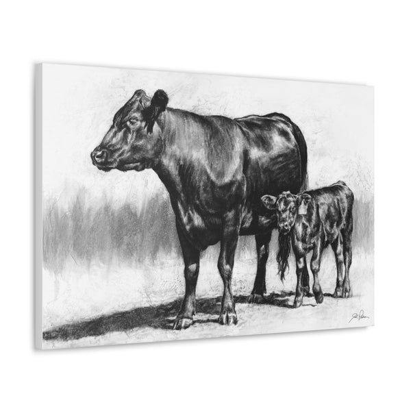 "Mama Cow & Calf" Gallery Wrapped Canvas